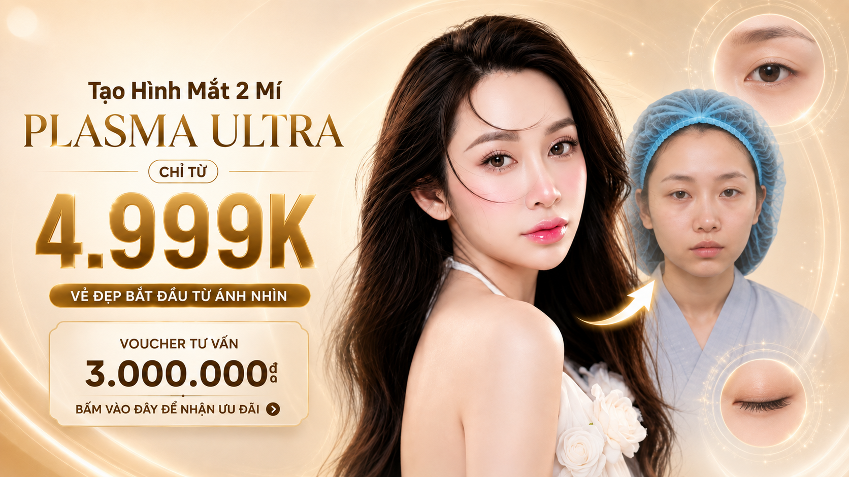 Tạo hình mắt 2 mí Plasma Ultra tại Thu Minh – ưu đãi 4.999K